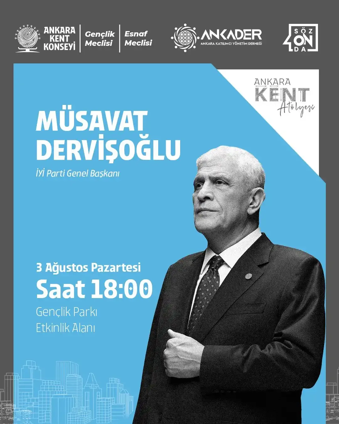 AKK “SözOnda Deneyim Paylaşım Platformu" söyleşilerinde İYİ Parti Genel Başkanı Müsavat Dervişoğlu'nu Başkentlilerle buluşturacak