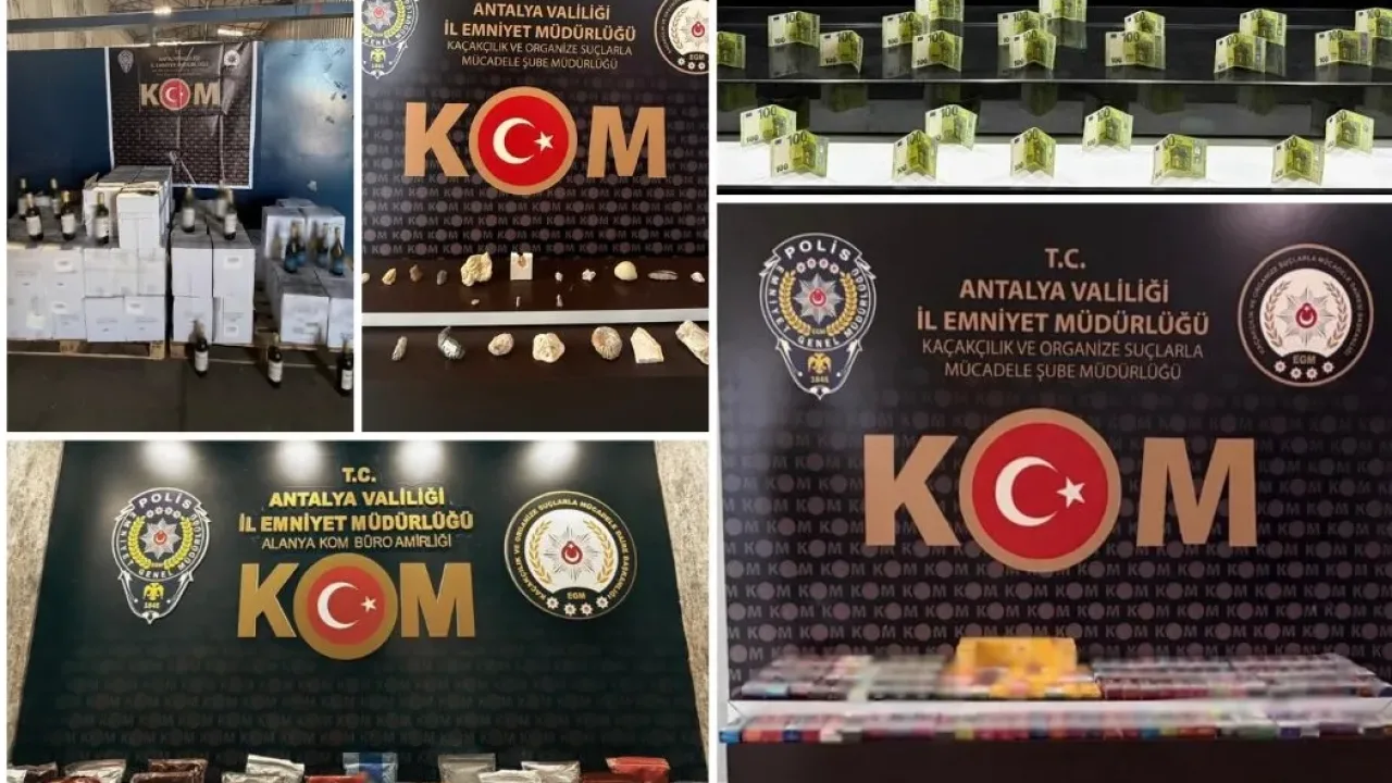 Antalya’da çok sayıda suç unsuru ele geçirildi