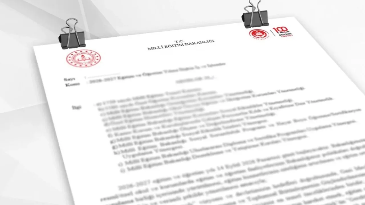 2026-2027 eğitim yılı genelgesi yayımlandı, dersler 14 Eylül'de