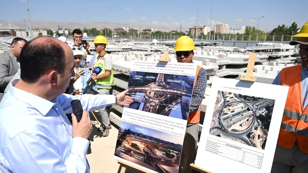 Konya'da Başkan Altay raylı sistem projelerini inceledi