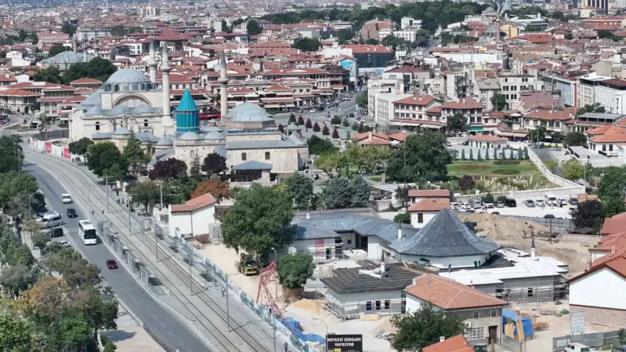 Konya'da Mevlevi Dergahı inşaatı yüzde 50 seviyesine ulaştı