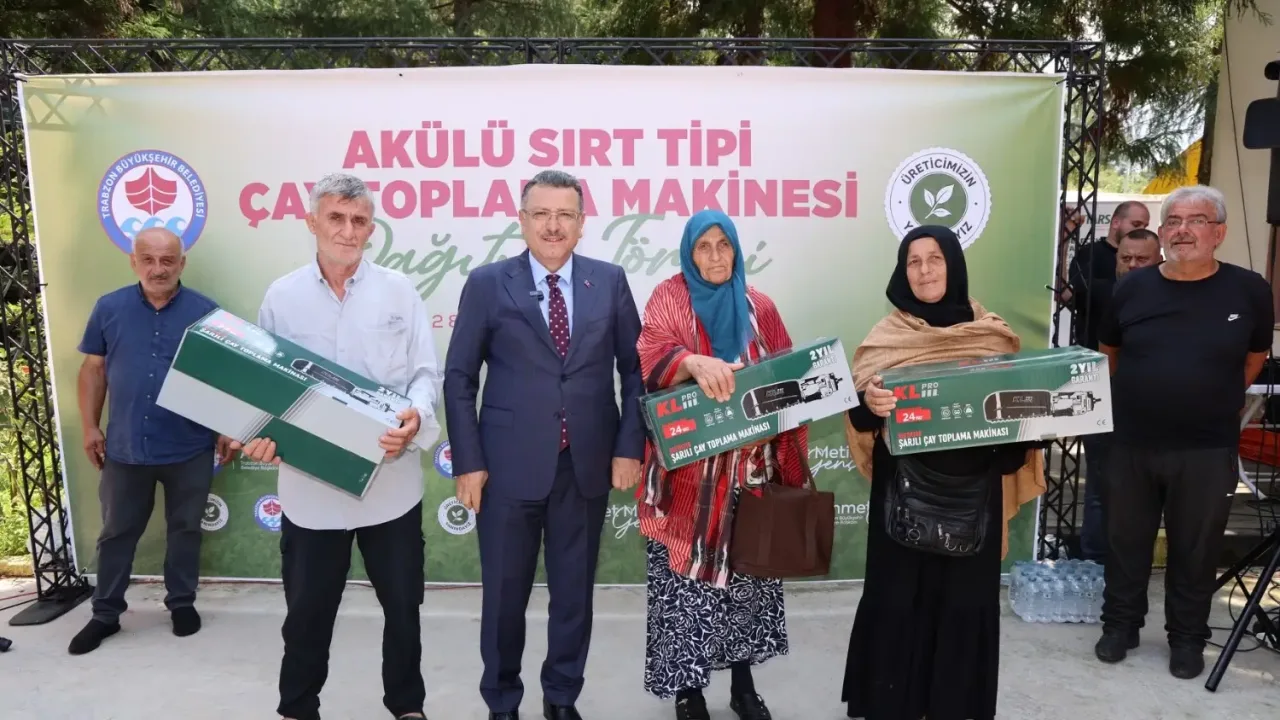 Trabzon Büyükşehir'den Of'teki Çaycılara 75 Makine
