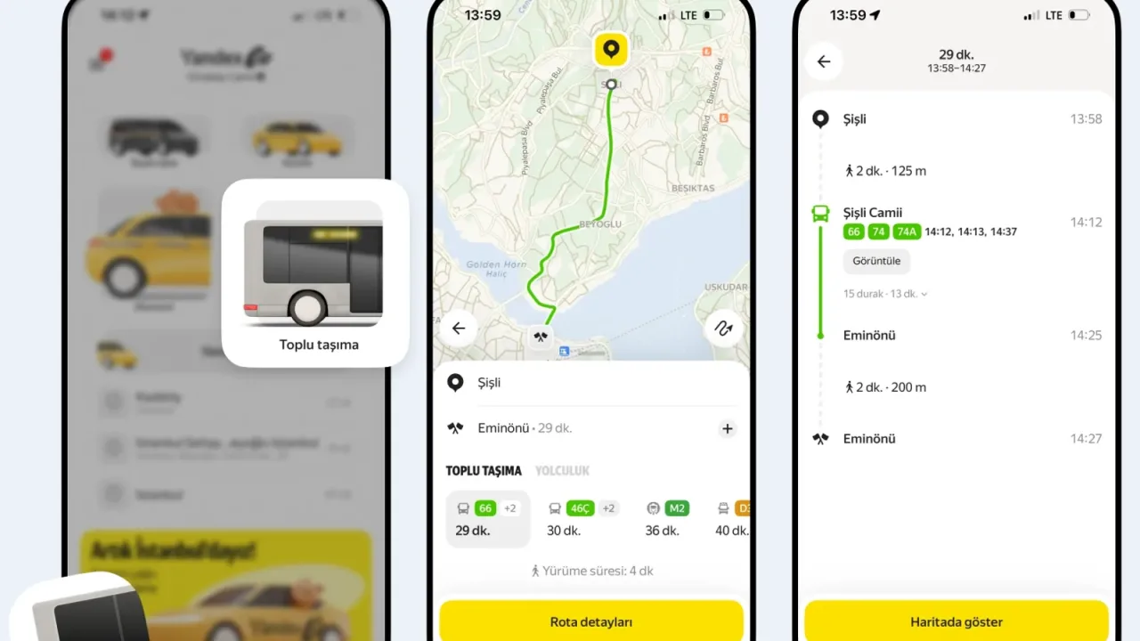 Yandex Go, İstanbul'da toplu taşıma planlamasına başladı