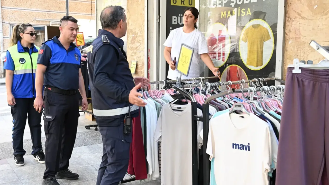 Manisa'da kaldırım işgallerine ortak denetim