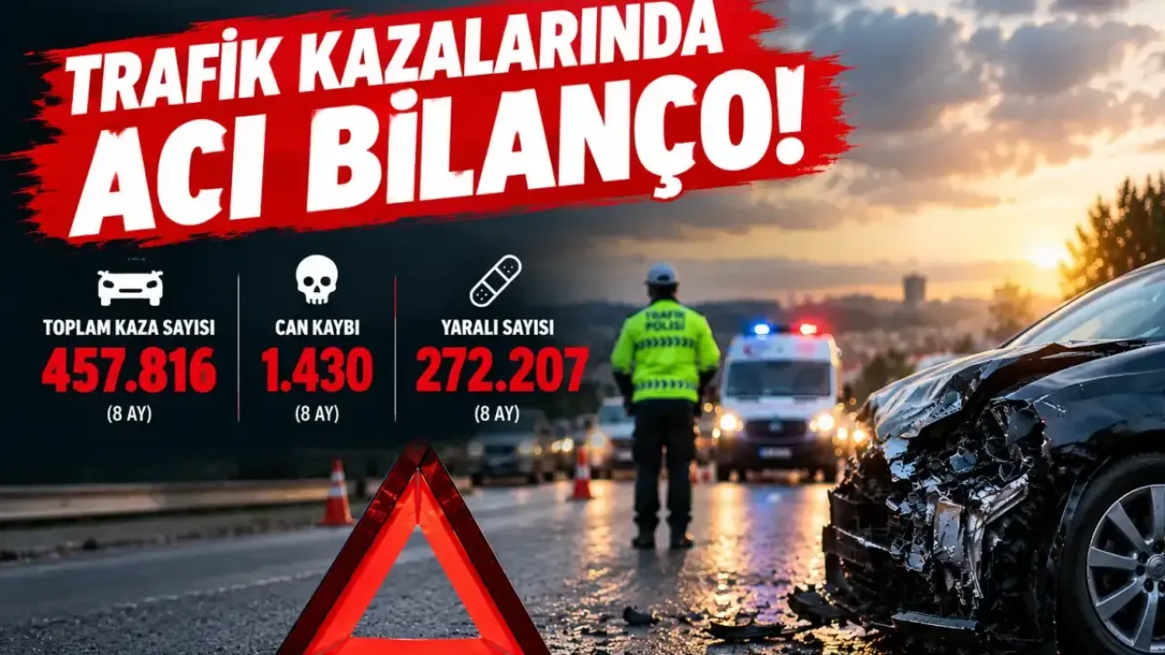Trafik kazalarında 8 aylık bilanço: 1430 kişi hayatını kaybetti