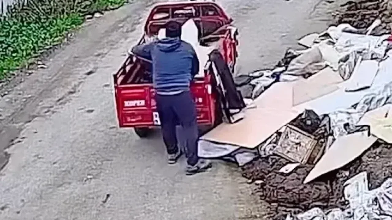 Düzce’de boş araziye atık dökene suçüstü