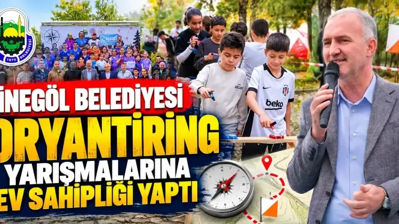 İnegöl’de 300 sporcunun yarıştığı oryantiring şampiyonası