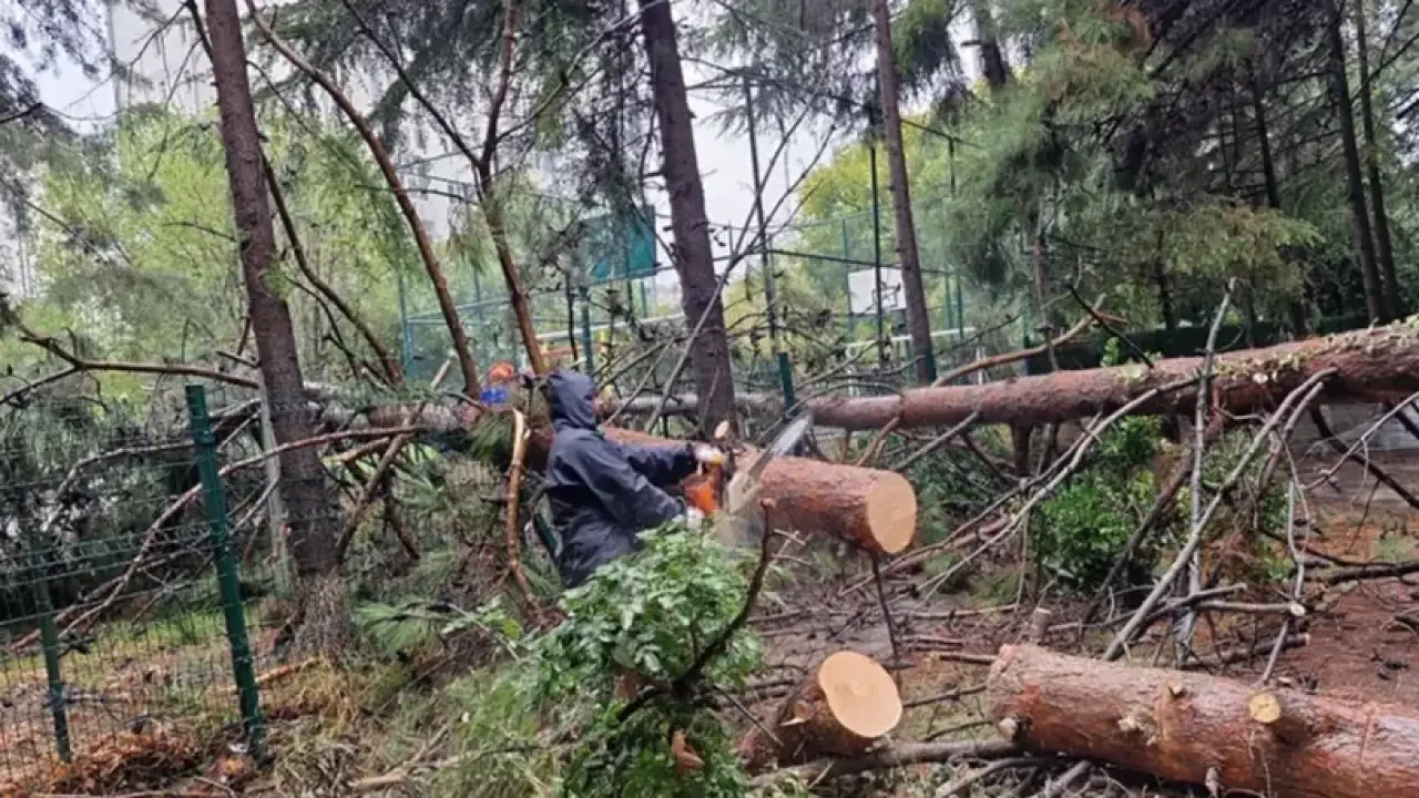 İstanbul Beylikdüzü'nde ekiplerin sağanak mesaisi