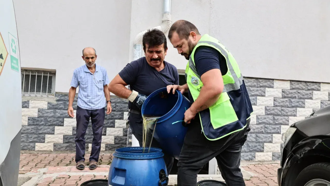 Kayseri Talas'ta atık yağlar toplanıyor