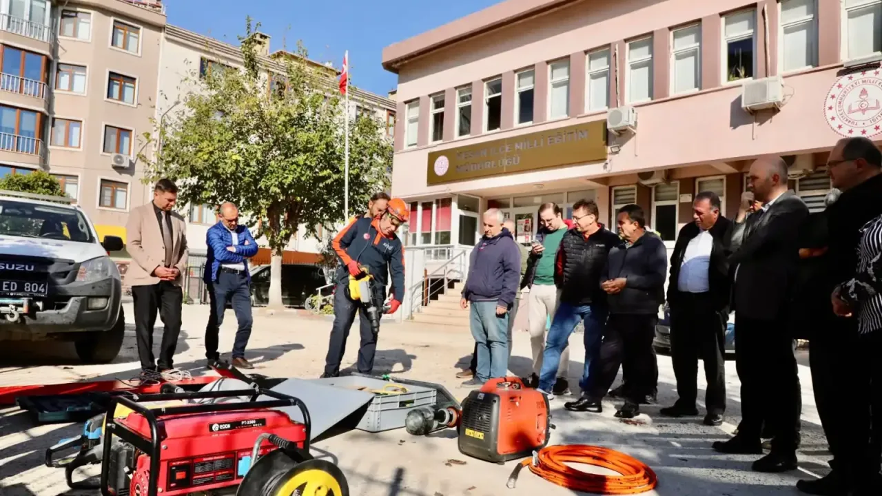 Keşan Milli Eğitim’de afet ve tahliye tatbikatı
