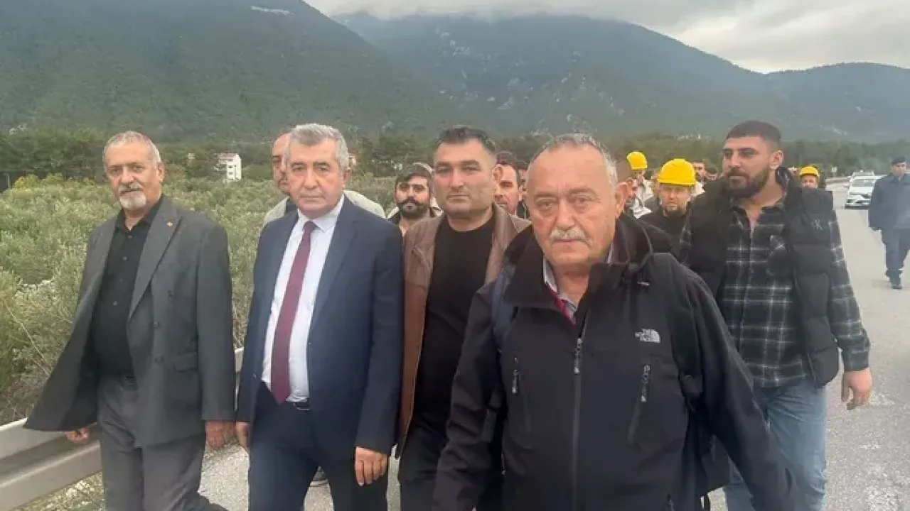 Manisa Soma’da madencilerin yürüyüşünde Jandarma engeli