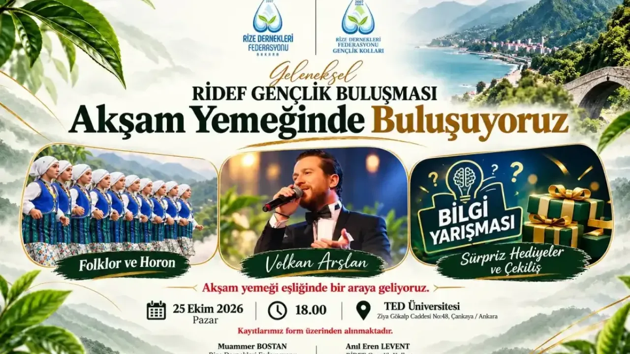 Rizeli üniversiteliler RİDEF’in akşam yemeğinde buluşuyor