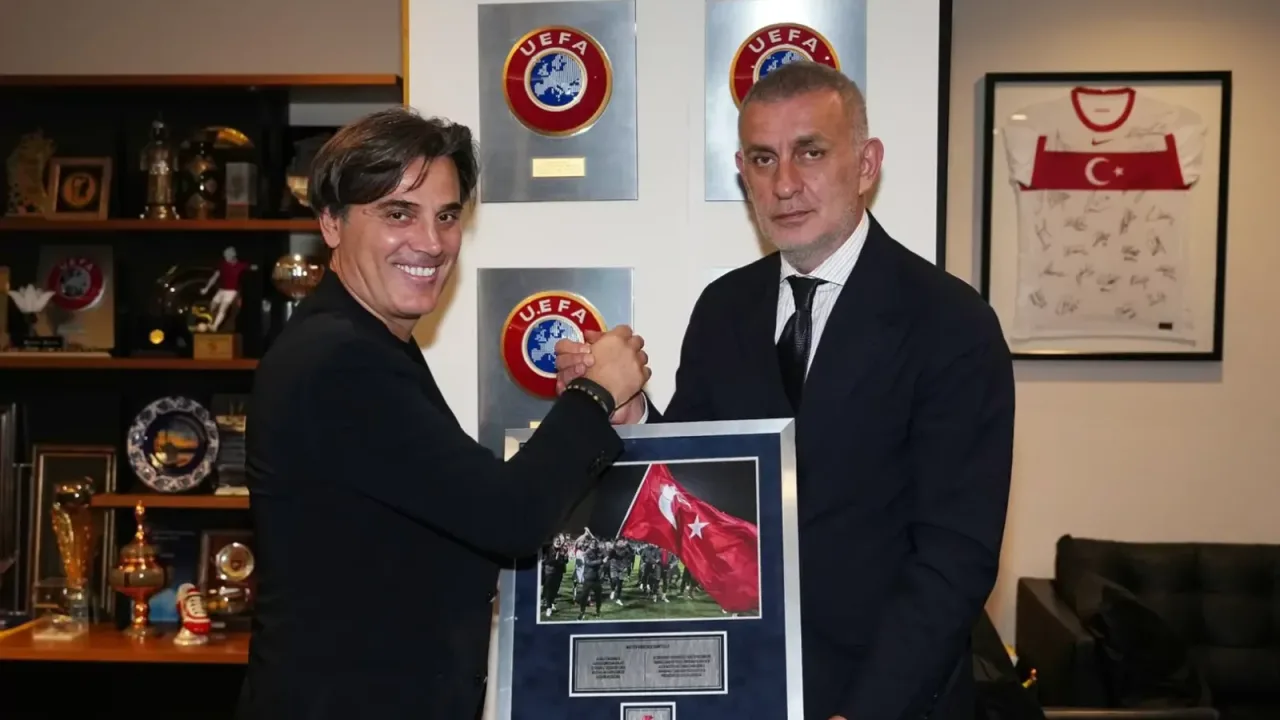 TFF Başkanı Hacıosmanoğlu, Montella ile vedalaştı